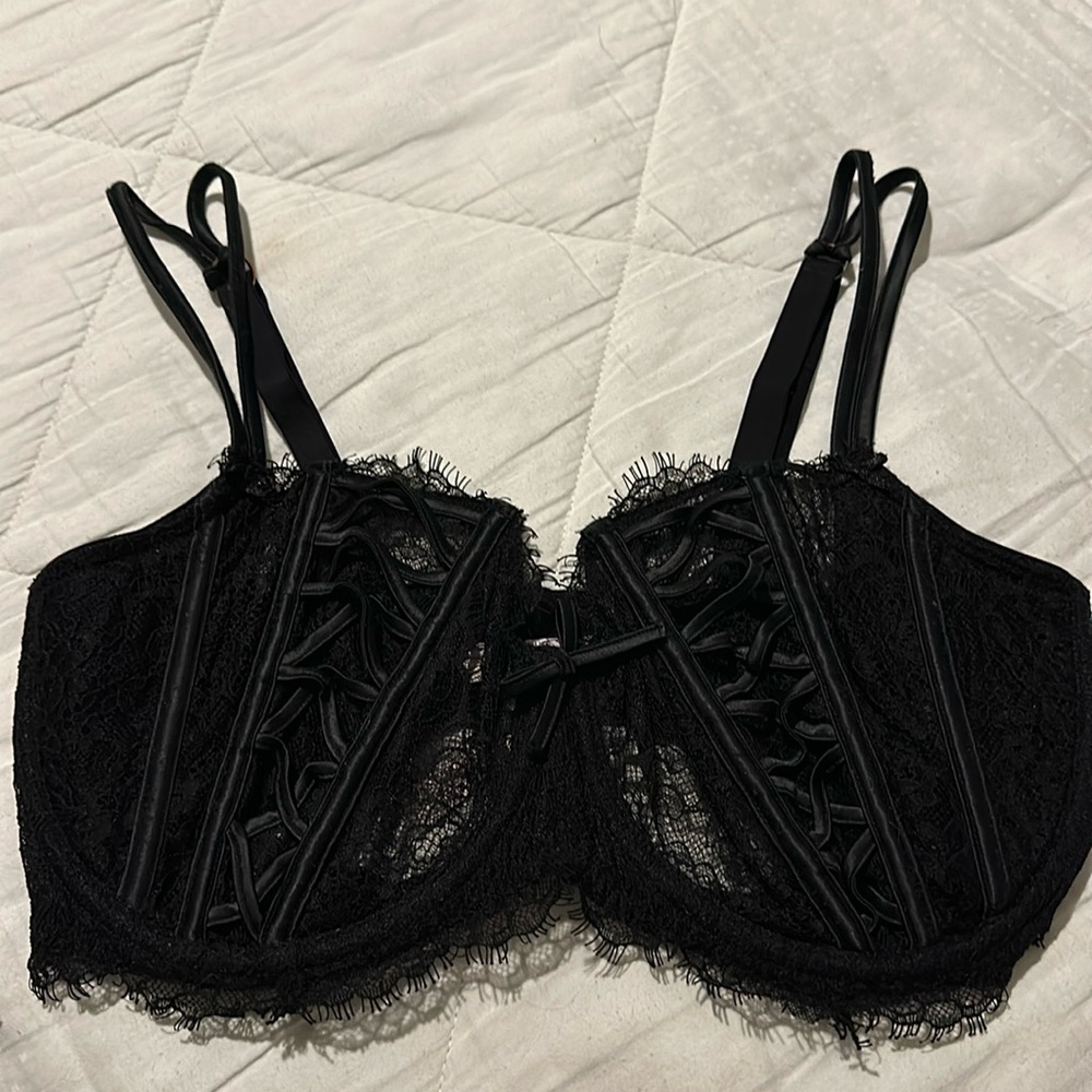 Victoria’s Secret dream angels wicked corset bra black lace 36DDD